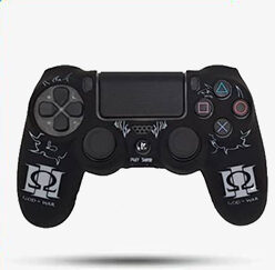 PS4 handle cover 103 خرید روکش (ژله ای) طرح God Of War سفید و زرد دسته ps4